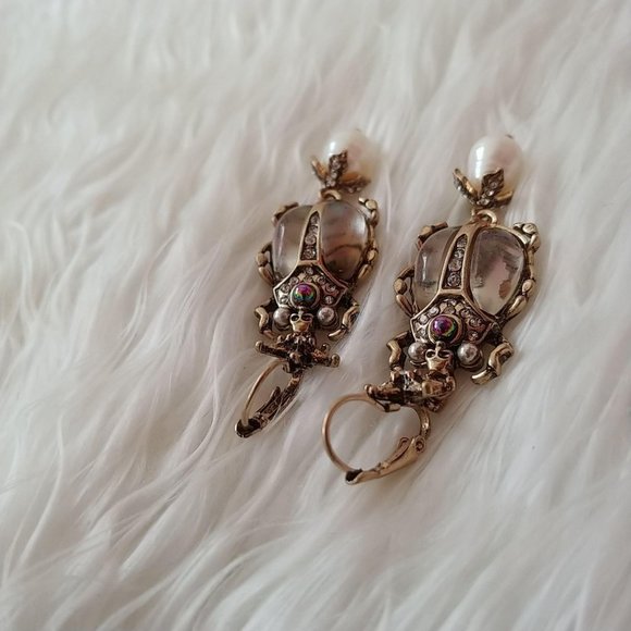 NEW Beetle Pearls & Abalone Earrings - Picture 7 of 10